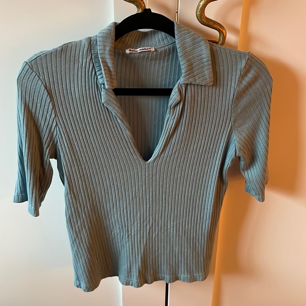 Reformation blue tshirt